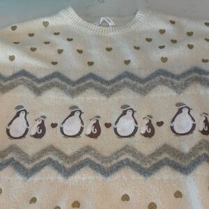 Cozy Cream Penguin Sweater